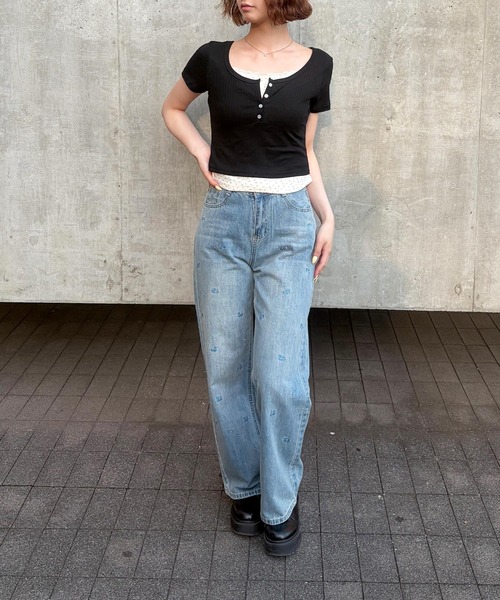 frunco(フランコ)の「【ZOZOTOWN限定】レイヤー風リブTシャツ(Tシャツ/カットソー・レディース・ホワイト/ピンク/ブラック/ブルー・FREE)」の21枚目の写真