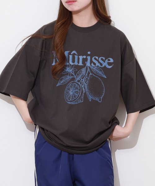 FUNALIVE(ファンアライブ)の「ヘビーウエイト ワイドシルエット ダイナー ハート フルーツ 半袖 TEE(Tシャツ/カットソー・メンズ・ホワイト/スミクロ/ネイビー/ブラック系2/チャコールグレー/ブラック/ホワイト系1/ホワイト系2/ブラック系1・M/L)」の8枚目の写真