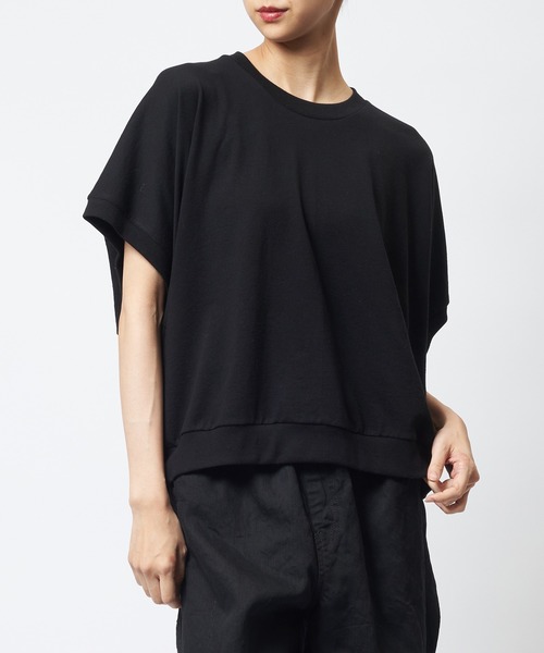 gomme(ゴム)の「コクーンT(Tシャツ/カットソー・レディース・パープル/ブラック・MEDIUM)」の2枚目の写真