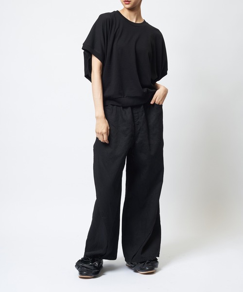 gomme(ゴム)の「コクーンT(Tシャツ/カットソー・レディース・パープル/ブラック・MEDIUM)」の3枚目の写真