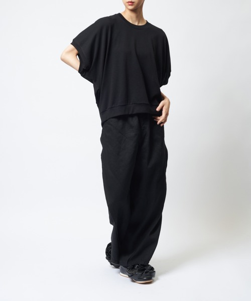 gomme(ゴム)の「コクーンT(Tシャツ/カットソー・レディース・パープル/ブラック・MEDIUM)」の4枚目の写真
