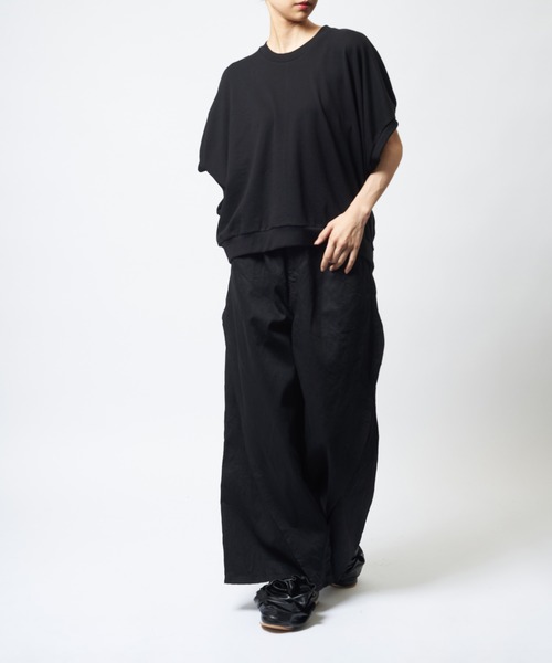 gomme(ゴム)の「コクーンT(Tシャツ/カットソー・レディース・パープル/ブラック・MEDIUM)」の5枚目の写真