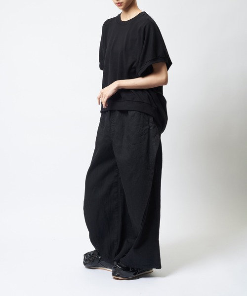 gomme(ゴム)の「コクーンT(Tシャツ/カットソー・レディース・パープル/ブラック・MEDIUM)」の6枚目の写真