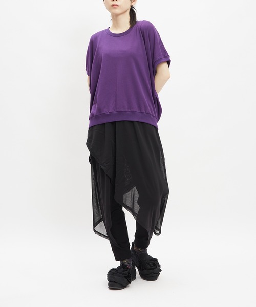 gomme(ゴム)の「コクーンT(Tシャツ/カットソー・レディース・パープル/ブラック・MEDIUM)」の7枚目の写真
