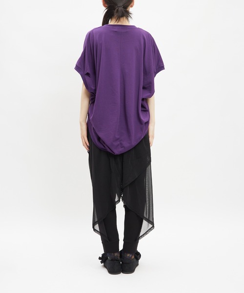 gomme(ゴム)の「コクーンT(Tシャツ/カットソー・レディース・パープル/ブラック・MEDIUM)」の10枚目の写真