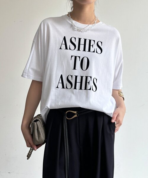 DouDou(ドゥドゥ)の「【WEB限定】フロッキーロゴプリントTEE(Tシャツ/カットソー・レディース・ブラック/オフホワイト/ブラウン・FREE)」の9枚目の写真