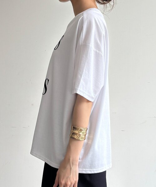 DouDou(ドゥドゥ)の「【WEB限定】フロッキーロゴプリントTEE(Tシャツ/カットソー・レディース・ブラック/オフホワイト/ブラウン・FREE)」の14枚目の写真