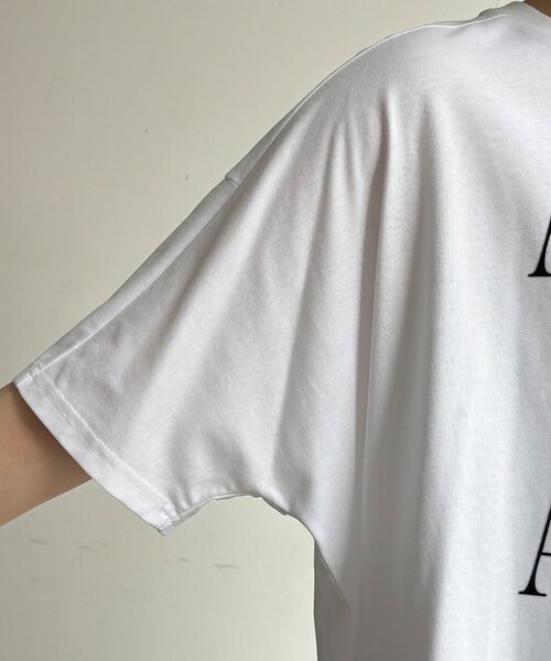 DouDou(ドゥドゥ)の「【WEB限定】フロッキーロゴプリントTEE(Tシャツ/カットソー・レディース・ブラック/オフホワイト/ブラウン・FREE)」の18枚目の写真