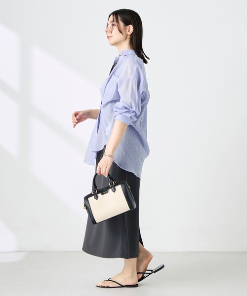 NOLLEY’S(ノーリーズ)の「ウォッシャブルキャッチワッシャーシアーシャツ(シャツ/ブラウス・レディース・ブラウン/グリーン/サックスブルー/ネイビー・FREE)」の7枚目の写真