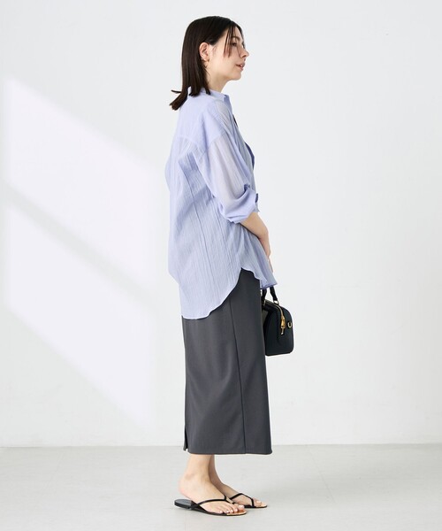 NOLLEY’S(ノーリーズ)の「ウォッシャブルキャッチワッシャーシアーシャツ(シャツ/ブラウス・レディース・ブラウン/グリーン/サックスブルー/ネイビー・FREE)」の9枚目の写真