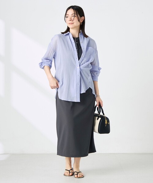 NOLLEY’S(ノーリーズ)の「ウォッシャブルキャッチワッシャーシアーシャツ(シャツ/ブラウス・レディース・ブラウン/グリーン/サックスブルー/ネイビー・FREE)」の10枚目の写真