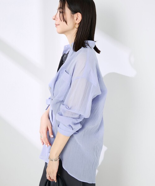 NOLLEY’S(ノーリーズ)の「ウォッシャブルキャッチワッシャーシアーシャツ(シャツ/ブラウス・レディース・ブラウン/グリーン/サックスブルー/ネイビー・FREE)」の13枚目の写真
