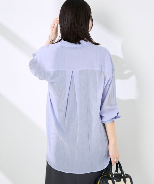 NOLLEY’S(ノーリーズ)の「ウォッシャブルキャッチワッシャーシアーシャツ(シャツ/ブラウス・レディース・ブラウン/グリーン/サックスブルー/ネイビー・FREE)」の14枚目の写真