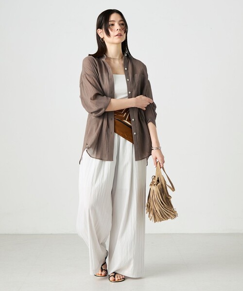 NOLLEY’S(ノーリーズ)の「ウォッシャブルキャッチワッシャーシアーシャツ(シャツ/ブラウス・レディース・ブラウン/グリーン/サックスブルー/ネイビー・FREE)」の17枚目の写真