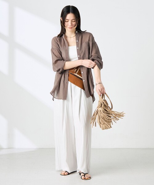 NOLLEY’S(ノーリーズ)の「ウォッシャブルキャッチワッシャーシアーシャツ(シャツ/ブラウス・レディース・ブラウン/グリーン/サックスブルー/ネイビー・FREE)」の18枚目の写真