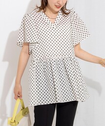 NOLLEY'S（ノーリーズ）の「ウォッシャブルポコポコシュリンクペプラムブラウス（シャツ/ブラウス）」