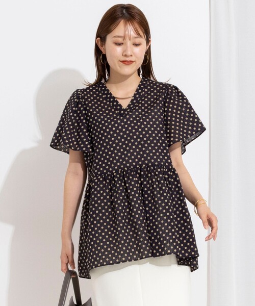 NOLLEY’S(ノーリーズ)の「ウォッシャブルポコポコシュリンクペプラムブラウス(シャツ/ブラウス・レディース・ダークブラウン/ブラック系その他/ホワイト系その他2・38)」の18枚目の写真