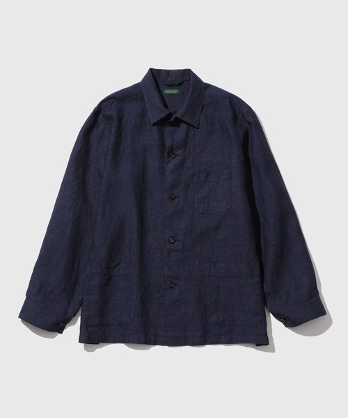 ADAM ET ROPE'（アダムエロペ）の「LINEN COVERALL（カバーオール・メンズ・ベージュ/ネイビー・L）」の2枚目の写真
