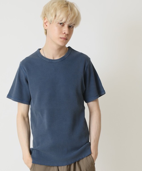 ARCADE(アーケード)の「ピグメント加工 サーマルワッフル 半袖Tシャツ クルーネック ヘンリーネック(Tシャツ/カットソー・メンズ・ブラック系2/カーキ系2/ネイビー系2/カーキ系1/ネイビー系1/ブラック系1・L/XL/M)」の5枚目の写真