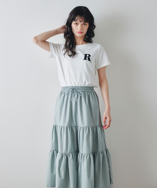 REDYAZEL(レディアゼル)の「ビジューRチャームTシャツ(Tシャツ/カットソー・レディース・ネイビー/オフホワイト/ホワイト系その他/ブルー系その他・FREE)」の14枚目の写真