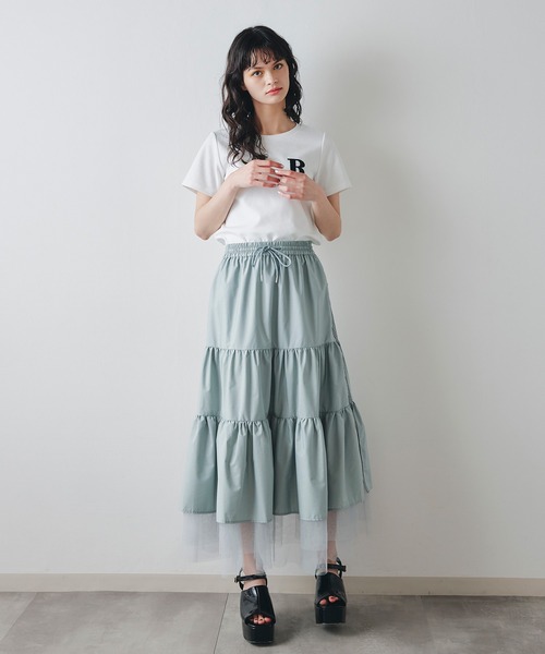 REDYAZEL(レディアゼル)の「ビジューRチャームTシャツ(Tシャツ/カットソー・レディース・ネイビー/オフホワイト/ホワイト系その他/ブルー系その他・FREE)」の13枚目の写真
