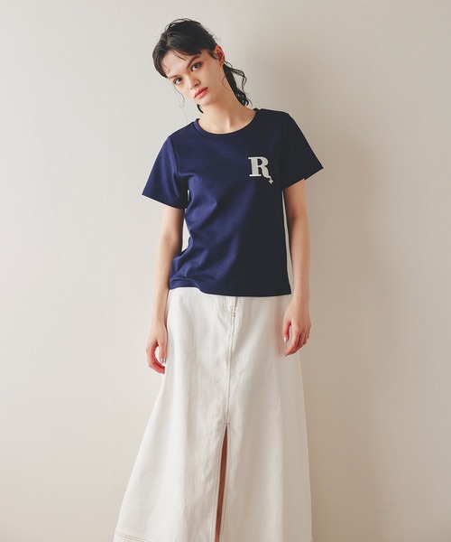 REDYAZEL(レディアゼル)の「ビジューRチャームTシャツ(Tシャツ/カットソー・レディース・ネイビー/オフホワイト/ホワイト系その他/ブルー系その他・FREE)」の21枚目の写真