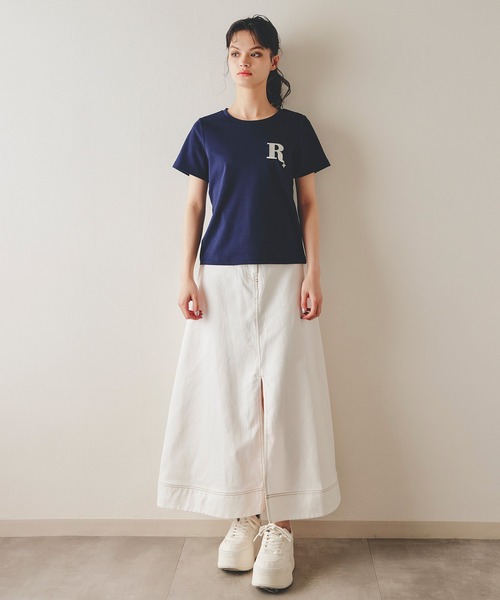 REDYAZEL(レディアゼル)の「ビジューRチャームTシャツ(Tシャツ/カットソー・レディース・ネイビー/オフホワイト/ホワイト系その他/ブルー系その他・FREE)」の18枚目の写真