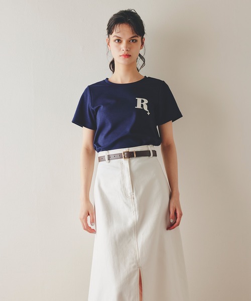 REDYAZEL(レディアゼル)の「ビジューRチャームTシャツ(Tシャツ/カットソー・レディース・ネイビー/オフホワイト/ホワイト系その他/ブルー系その他・FREE)」の16枚目の写真