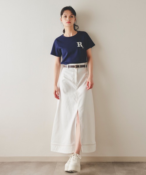 REDYAZEL(レディアゼル)の「ビジューRチャームTシャツ(Tシャツ/カットソー・レディース・ネイビー/オフホワイト/ホワイト系その他/ブルー系その他・FREE)」の15枚目の写真