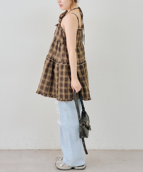 Another Branch olive des olive(アナザーブランチオリーブデオリーブ)の「フリルティアードキャミ(ワンピース・レディース・アイボリー/ブラック/ネイビー/ブラウン・FREE)」の9枚目の写真