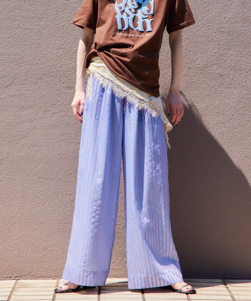 MAISON SPECIAL(メゾンスペシャル)の「【2026Summer PRE-ORDER】Checkered Wide Pants/チェックワイドパンツ(その他パンツ・レディース・ブルー/パープル/グリーン・36/38)」の2枚目の写真