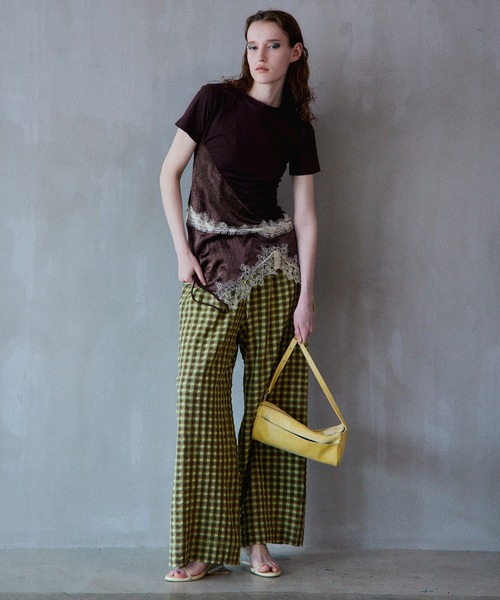 MAISON SPECIAL(メゾンスペシャル)の「【2026Summer PRE-ORDER】Checkered Wide Pants/チェックワイドパンツ(その他パンツ・レディース・ブルー/パープル/グリーン・36/38)」の22枚目の写真
