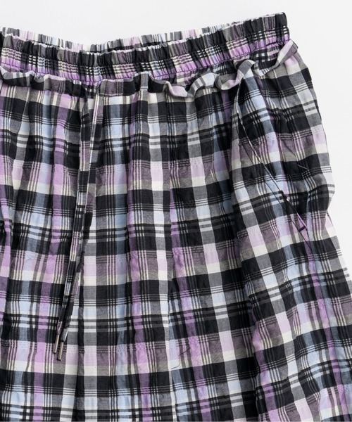 MAISON SPECIAL(メゾンスペシャル)の「【2026Summer PRE-ORDER】Checkered Wide Pants/チェックワイドパンツ(その他パンツ・レディース・ブルー/パープル/グリーン・36/38)」の8枚目の写真