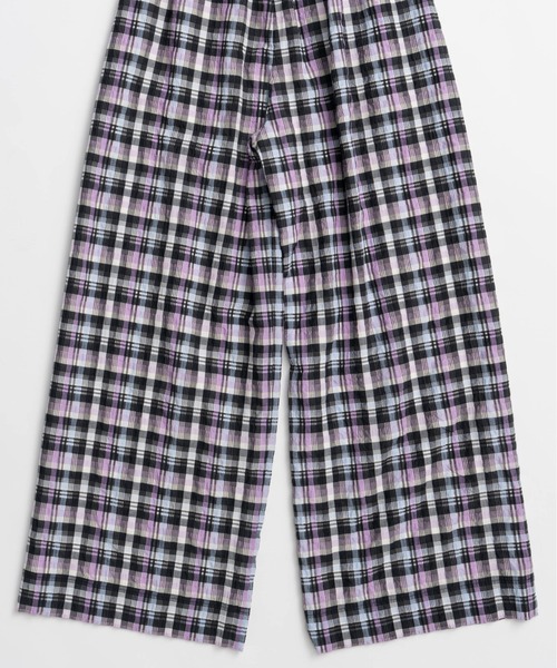 MAISON SPECIAL(メゾンスペシャル)の「【2026Summer PRE-ORDER】Checkered Wide Pants/チェックワイドパンツ(その他パンツ・レディース・ブルー/パープル/グリーン・36/38)」の9枚目の写真