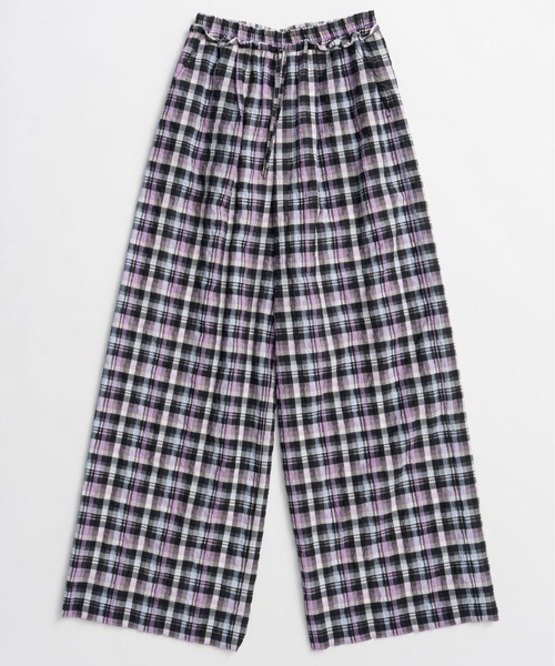 MAISON SPECIAL(メゾンスペシャル)の「【2026Summer PRE-ORDER】Checkered Wide Pants/チェックワイドパンツ(その他パンツ・レディース・ブルー/パープル/グリーン・36/38)」の7枚目の写真