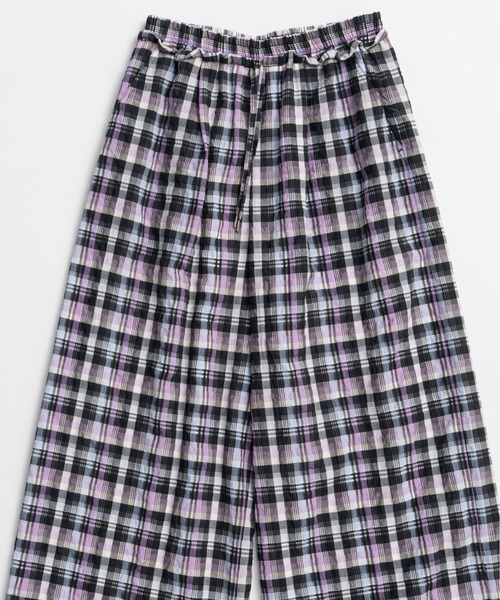 MAISON SPECIAL(メゾンスペシャル)の「【2026Summer PRE-ORDER】Checkered Wide Pants/チェックワイドパンツ(その他パンツ・レディース・ブルー/パープル/グリーン・36/38)」の6枚目の写真
