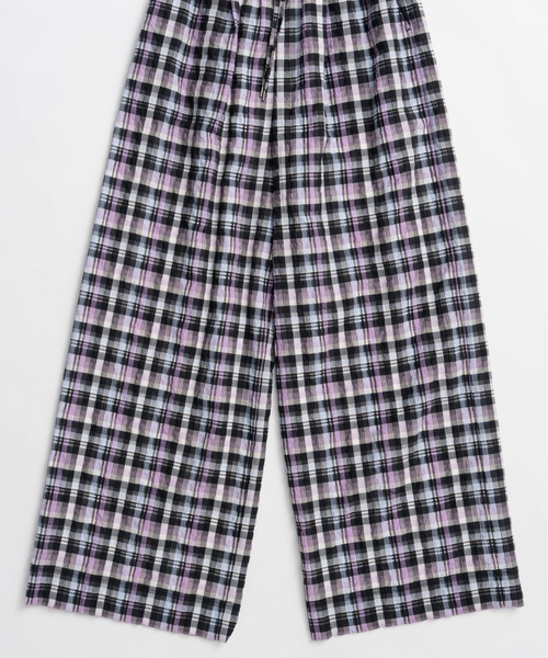 MAISON SPECIAL(メゾンスペシャル)の「【2026Summer PRE-ORDER】Checkered Wide Pants/チェックワイドパンツ(その他パンツ・レディース・ブルー/パープル/グリーン・36/38)」の5枚目の写真