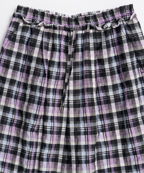 MAISON SPECIAL(メゾンスペシャル)の「【2026Summer PRE-ORDER】Checkered Wide Pants/チェックワイドパンツ(その他パンツ・レディース・ブルー/パープル/グリーン・36/38)」の4枚目の写真