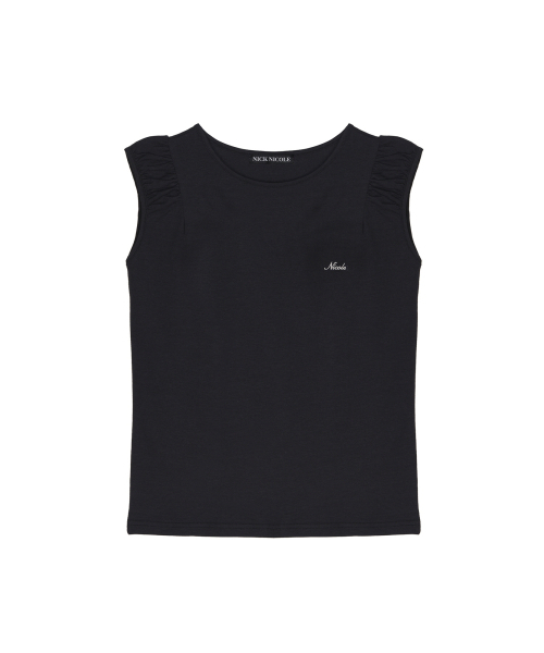 NICK&NICOLE(ニックアンドニコール)の「NICOLE SHIRRING SLEEVELESS TOP_CHARCOAL(Tシャツ/カットソー・レディース・その他・FREE)」の1枚目の写真