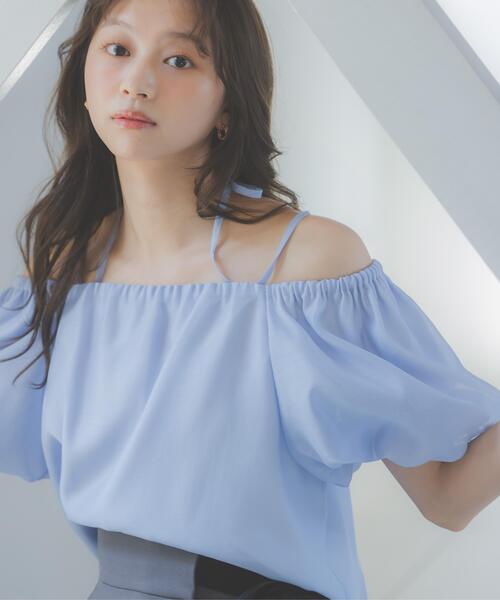 PROPORTION BODY DRESSING(プロポーションボディドレッシング)の「シアーバルーンブラウス / 1216210605(シャツ/ブラウス・レディース・ブルー/ホワイト系その他/オフホワイト・FREE)」の1枚目の写真