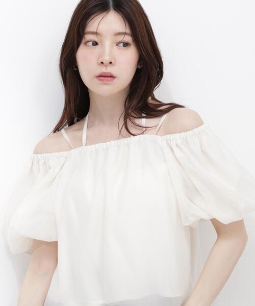 PROPORTION BODY DRESSING(プロポーションボディドレッシング)の「シアーバルーンブラウス / 1216210605(シャツ/ブラウス・レディース・ブルー/ホワイト系その他/オフホワイト・FREE)」の4枚目の写真