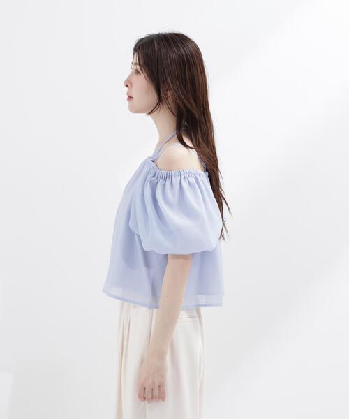 PROPORTION BODY DRESSING(プロポーションボディドレッシング)の「シアーバルーンブラウス / 1216210605(シャツ/ブラウス・レディース・ブルー/ホワイト系その他/オフホワイト・FREE)」の18枚目の写真