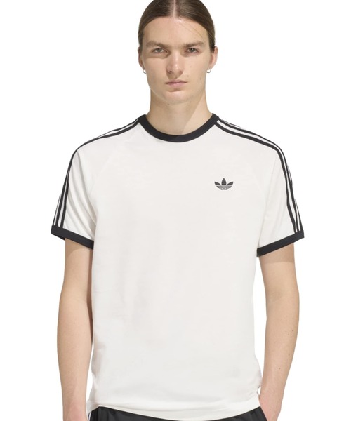 adidas(アディダス)の「adidas 3-STRIPES TEE / アディダス 3ストライプス Tシャツ(Tシャツ/カットソー・メンズ・ホワイト・XL/S/M/XXL/L)」の1枚目の写真