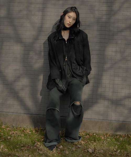 VEIN （ヴェイン）の「シンセティックスエード トラックジャケット / SYNTHETIC SUEDE TRACK JACKET（ブルゾン・メンズ・ブラック/カーキ・3/2/1）」の5枚目の写真