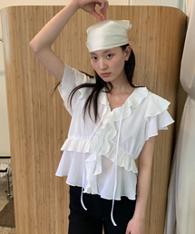 LAYERED RUFFLE BLOUSE - WHITE