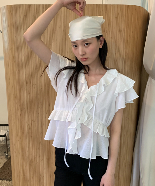 SO IR(ソイール)の「LAYERED RUFFLE BLOUSE - WHITE(シャツ/ブラウス・レディース・その他・FREE)」の1枚目の写真