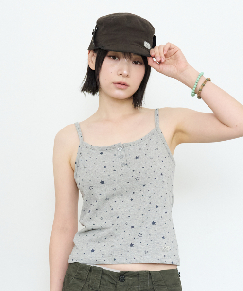PARAKEET(パラキート)の「ギャラクシーヘンリースリーブレス(メランジグレー)(Tシャツ/カットソー・レディース・ミックスグレー・OS)」の3枚目の写真