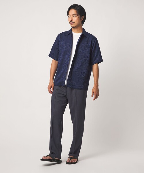 A DAY IN THE LIFE UNITED ARROWS(アデイインザライフユナイテッドアローズ)の「フラワージャガード レギュラーカラーシャツ<A DAY IN THE LIFE>(シャツ/ブラウス・メンズ・ホワイト/ネイビー・L/M)」の6枚目の写真