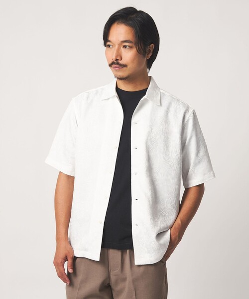 A DAY IN THE LIFE UNITED ARROWS(アデイインザライフユナイテッドアローズ)の「フラワージャガード レギュラーカラーシャツ<A DAY IN THE LIFE>(シャツ/ブラウス・メンズ・ホワイト/ネイビー・L/M)」の7枚目の写真