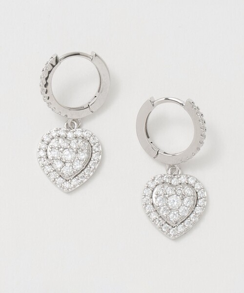 UNITED ARROWS(ユナイテッドアローズ)の「ハート パヴェ ピアス(ピアス(両耳用)・レディース・シルバー・FREE)」の1枚目の写真